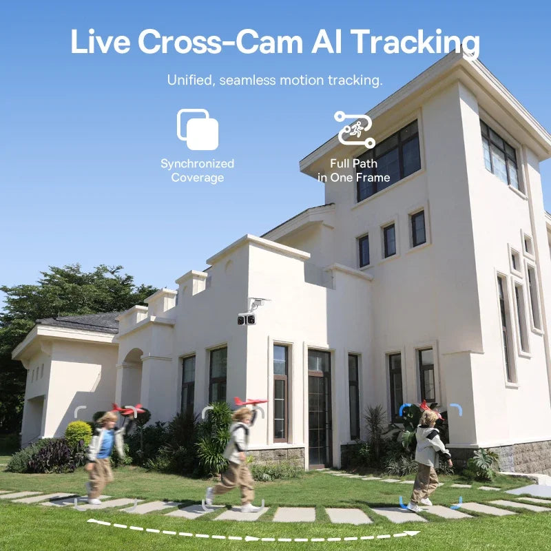 Baseus Security X1 Pro Outdoor Dual Camera Wireless 3K Camera Solar Panel Face Recognition Smart AI Tracking Security Camera