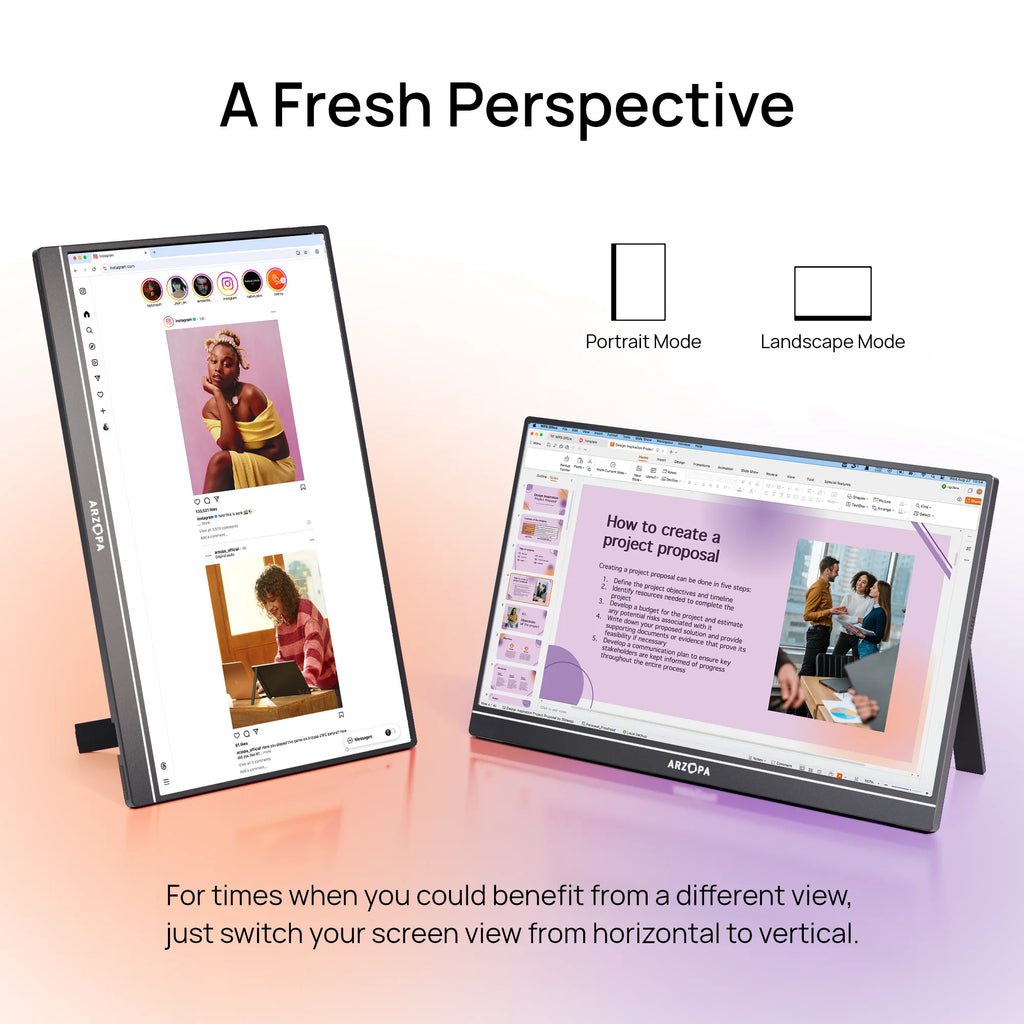 ARZOPA 16.1'' 100% sRGB 1080P FHD Portable Monitor IPS Screen Second Monitor External display Z1C