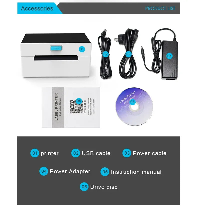 9920 USB Shipping Label Printer Address Thermal Label Printer 4X6 Barcode Printer High Speed Label Maker