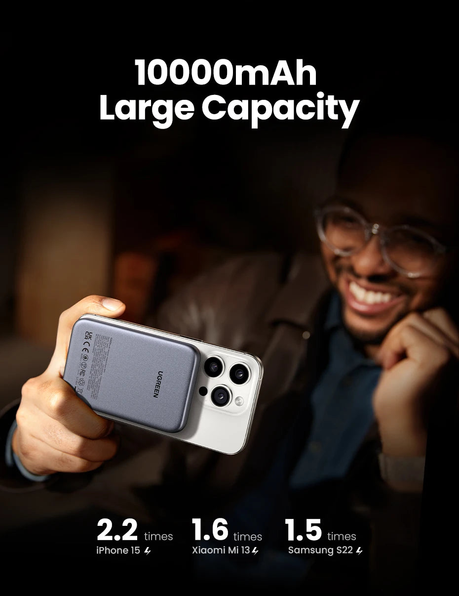 10000mAh Magnetic Power Bank 30W PD Fast Charger for iPhone Tidesmit