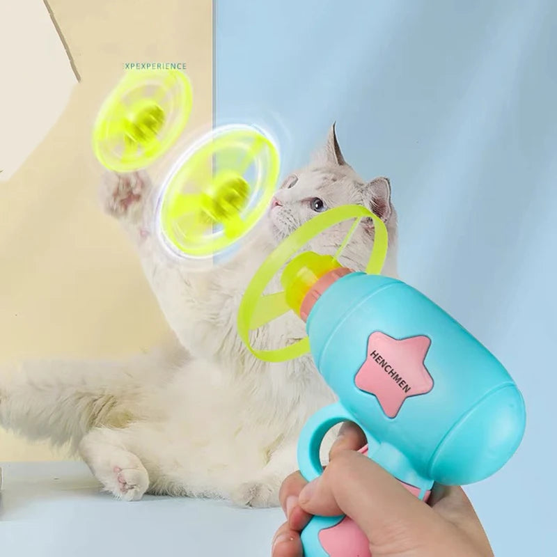 New Funny Cat Toy Interactive Play Pet Training Toy Mini Flying Disc Windmill Catapult Pet Toys Cat Dog Chewing Playing Supplies