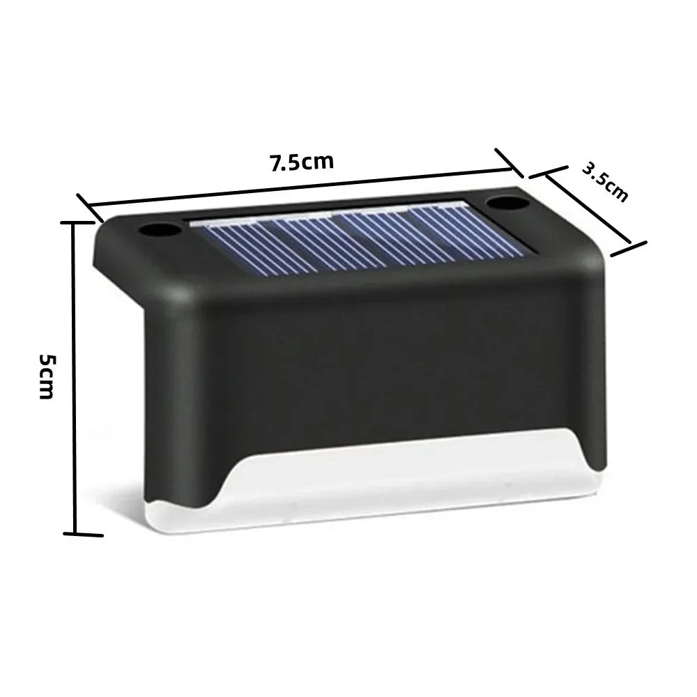 Warm White LED Solar Step Lamp Path Stair Outdoor Garden Lights Waterproof Balcony Light Decoration for Patio Stair Fence Light