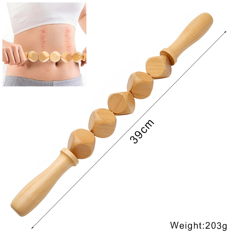 Wooden Lymphatic Drainage Massager Tool for Targeted Body Contouring Back Massage Instrument Body Roller F Tidesmit