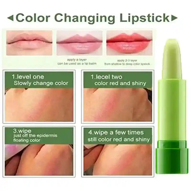 Aloe Vera Color Changing Lip Balm | Moisturizing Long-Lasting Treatment Lip Care Tidesmit