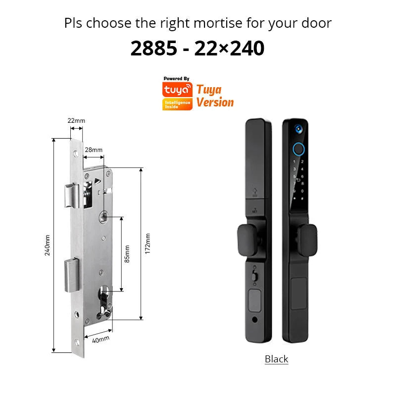 Smart Lock with Camera Door Viewer Waterproof IP66 Tuya WiFi Fingerprint Password Sliding RFID Card Sliding Electronic Door Lock