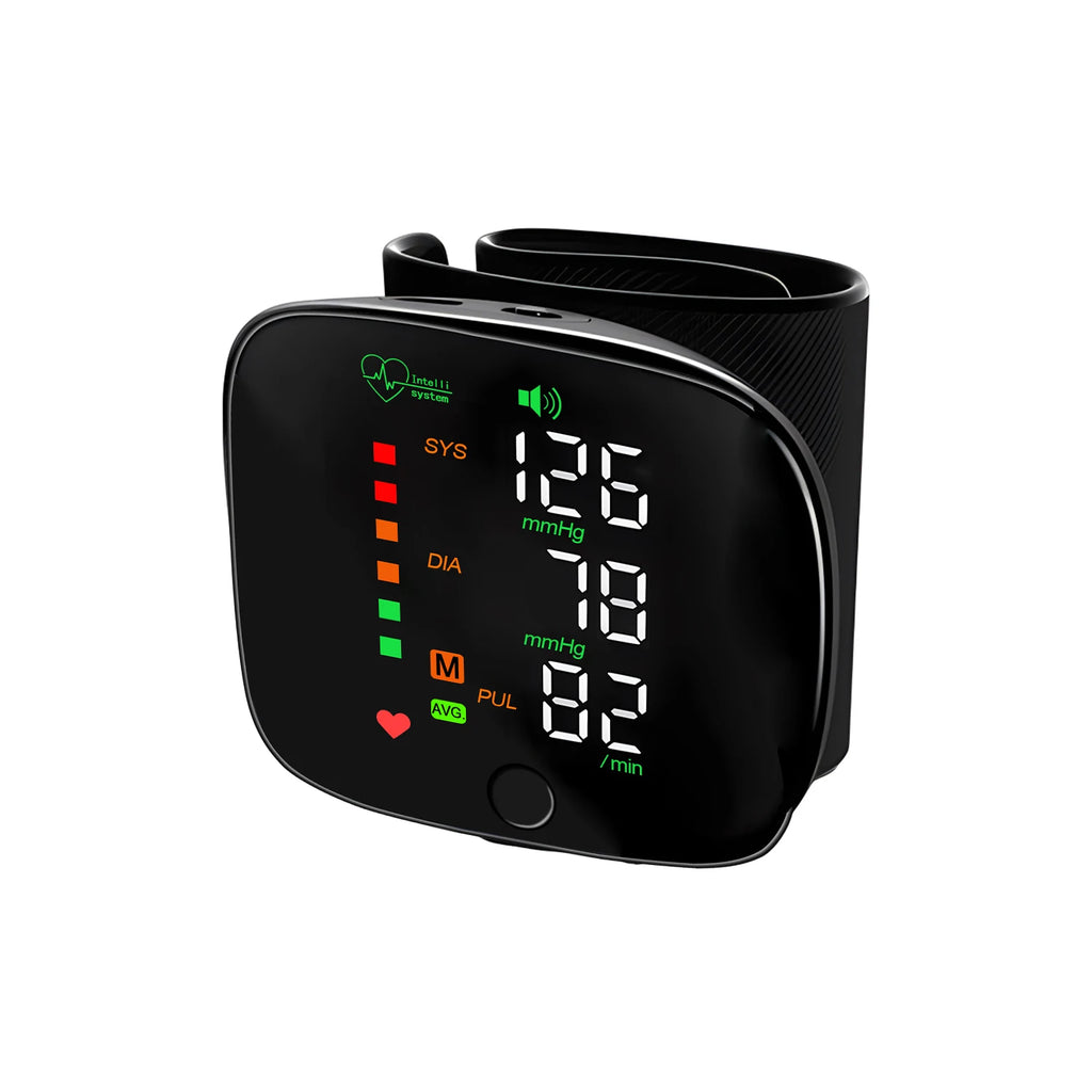 Rechargeable Wrist Blood Pressure Monitor Medical Voice Digitlal Display Health Sphygmomanometer Tonometer