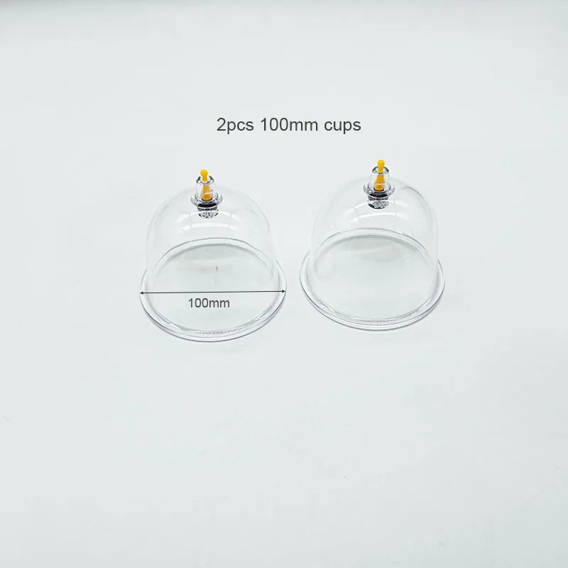 Vacuum Cupping Therapy Set for Breast and Buttock Lifting - 137mm Fascia Gun 2pcs 100mm cups Tidesmit