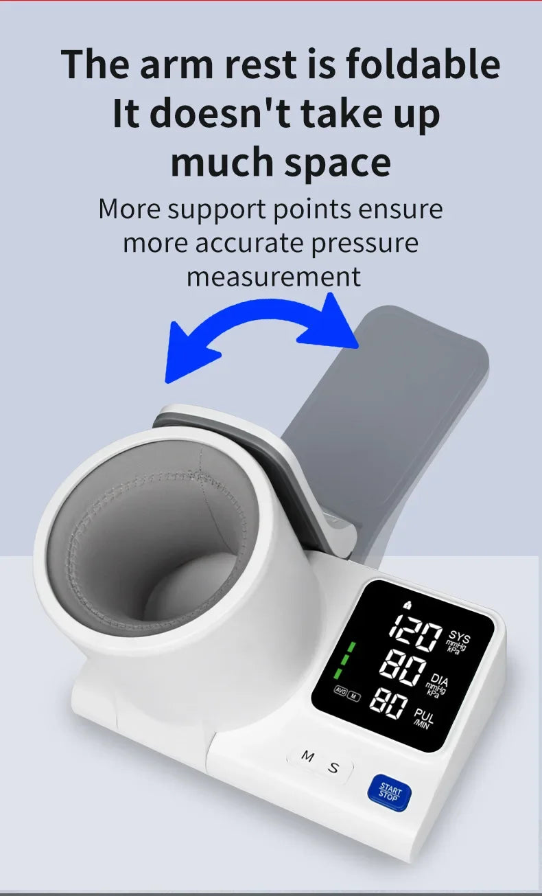 Upper Arm Electronic Blood Pressure Monitor, Household Medical Voice BP Monitor for the Elderly, Large Screen, Memory Function