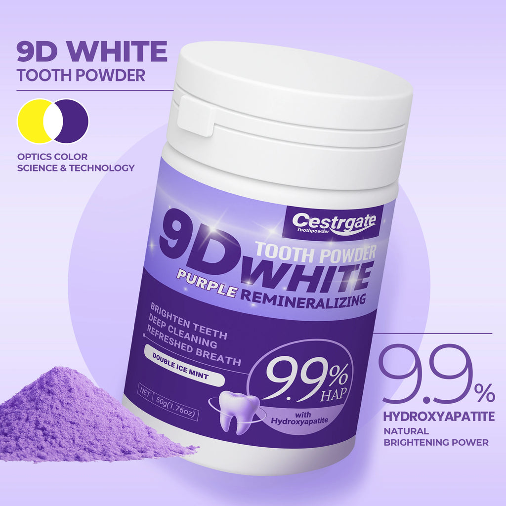 Tidesmit 9.9% purple hydroxyapatite teeth whitening powder for deep cleaning and fresh breath dental care
