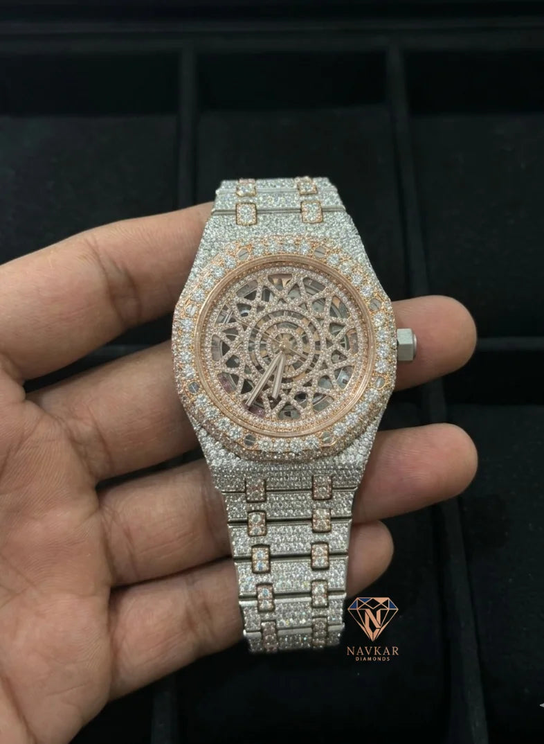 High-End Moissanite Wedding Parties Band Width 18mm Watch Diamond Automatic Mechanical Unisex Watch for Mens
