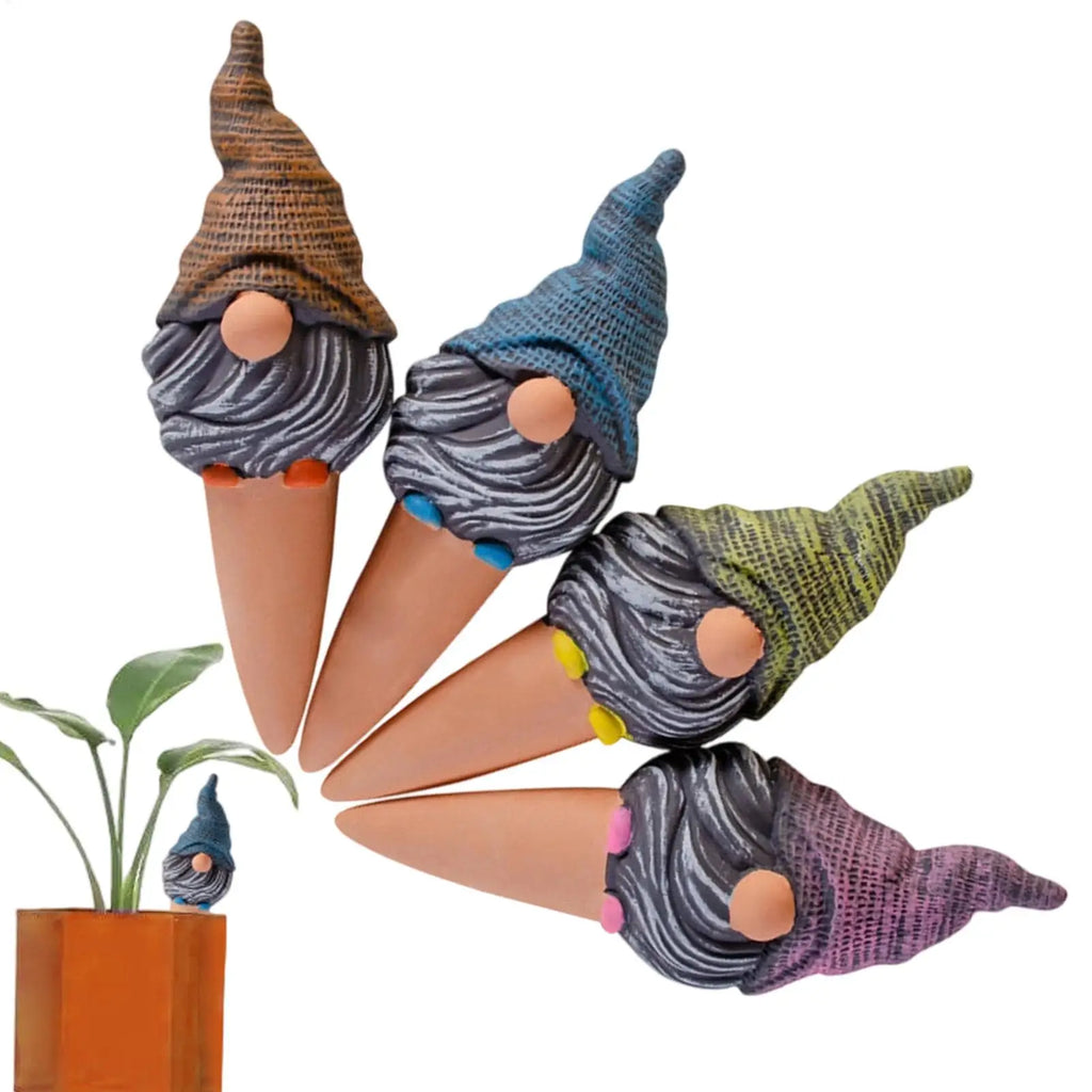 Automatic Potted Plant Watering SystemCute Gnome Shape Irrigation Spikes Efficient Self Watering Planter Insert Plant Waterer