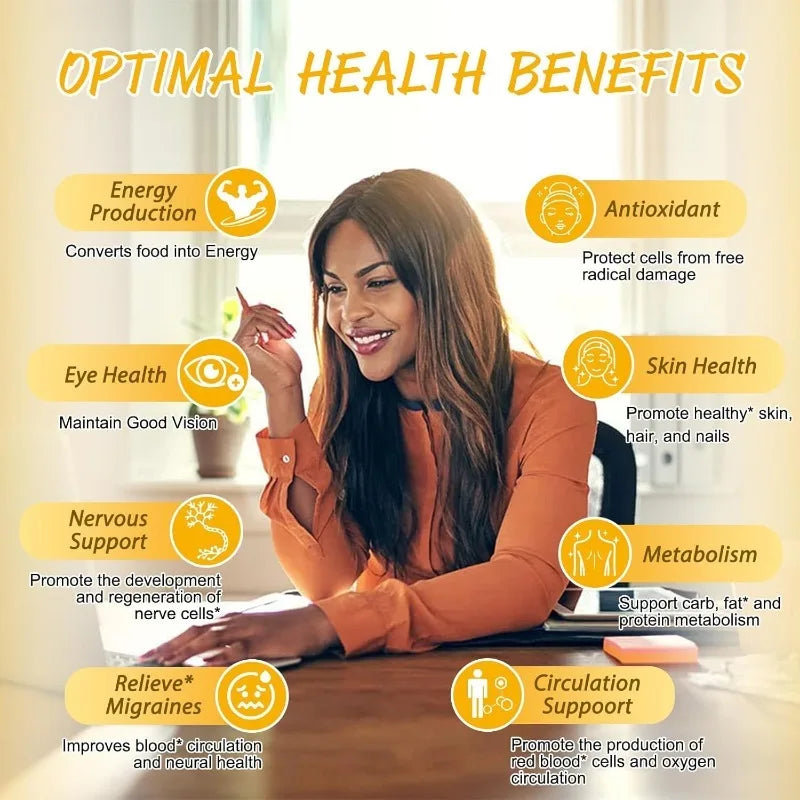 Vitamin B2 Gummies, Sugar Free Riboflavin Supplements, Containing Magnesium Glycinate, Coq10, And Elderberry, Non Gmo