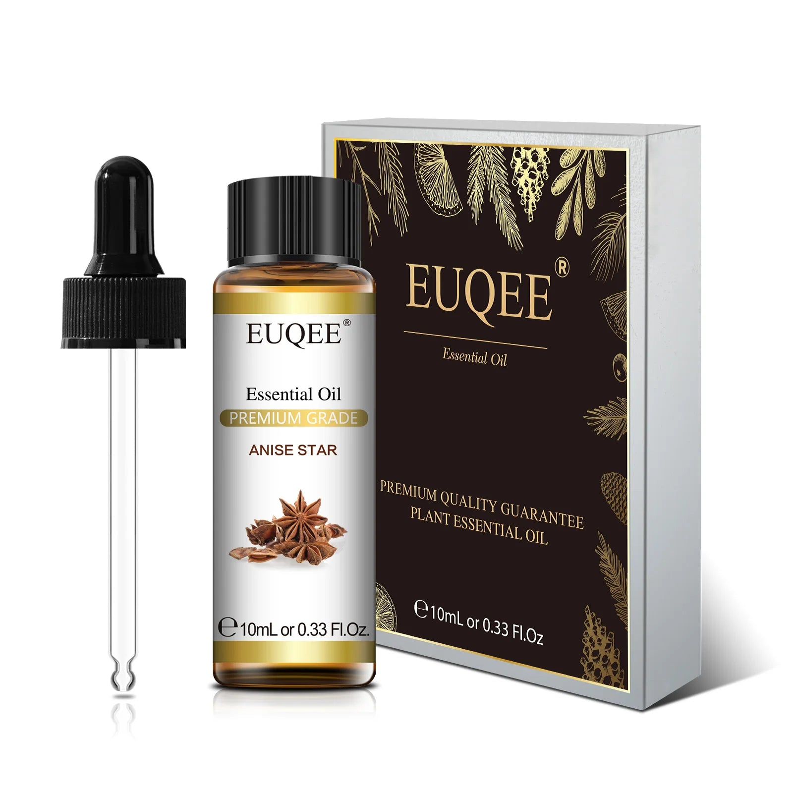 EUQEE 10ml Pure Essential Oil For Aromatherapy Diffuser-Jasmine Eucalyptus Frankincense Cinnamon Lavender Aroma Essential Oils