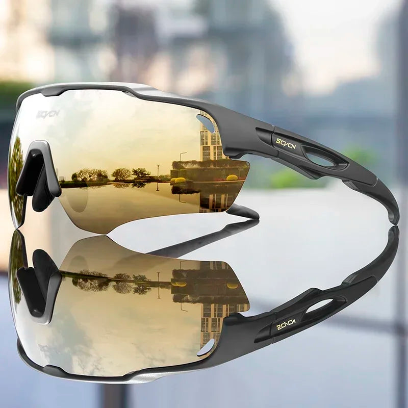 2024 SCVCN Cycling Sunglasses Fashion Polarized MTB Glasses Bicycle UV400 Cycle Eyewear Photochromic Bike Goggles for Men Women