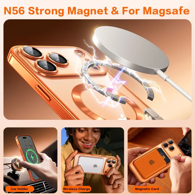 Magnetic Clear Phone Case: Shockproof Wireless Charging Protection Tidesmit