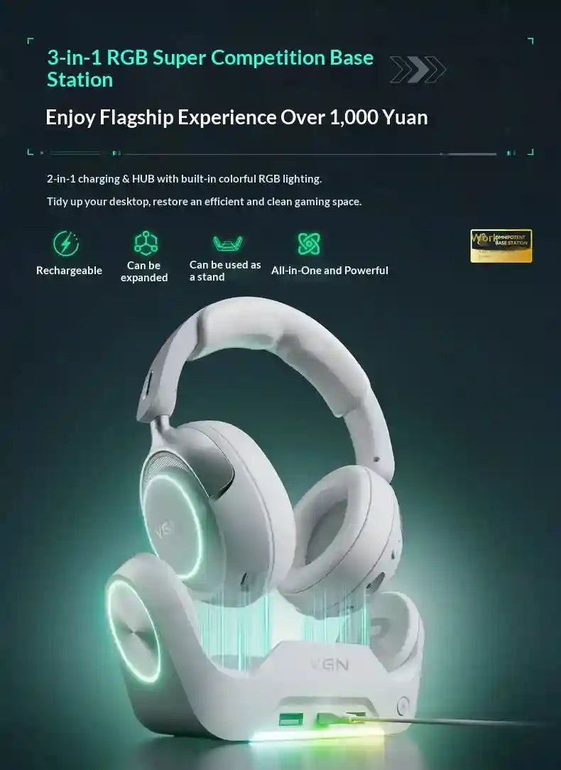Wireless Gaming Headset with Active Noise Cancellation - Tidesmit Pro Tidesmit