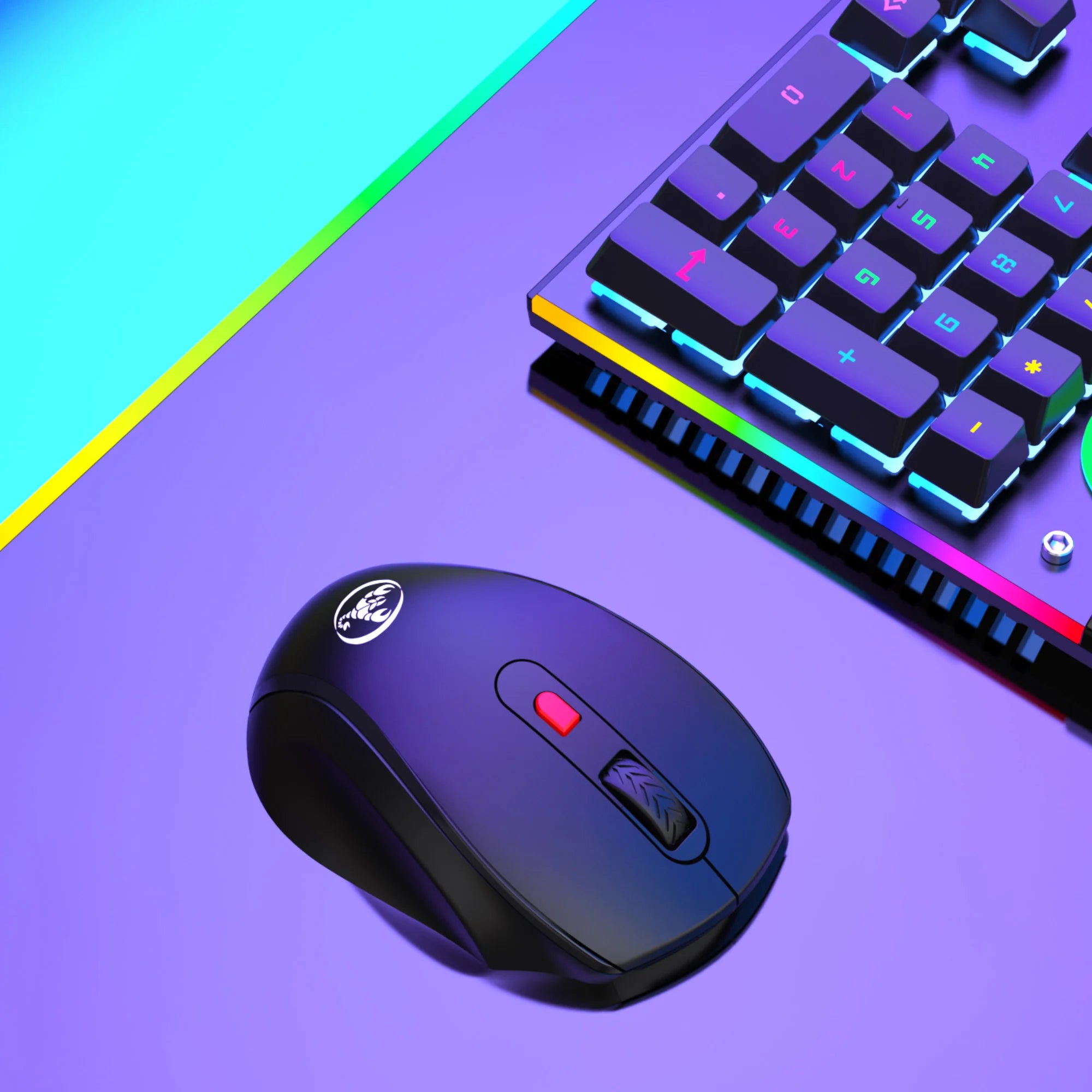 HXSJ Ergonomic 2.4G Wireless Gaming Mouse - Optical, 3-Level Adjustable Resolution, Comfortable Design for Laptop Desktop Mac