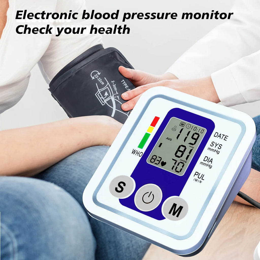 Medical Automatic Arm Blood Pressure Monitor Heart Beat Rate Pulse Meter Tonometer Sphygmomanometers digital tensiometers