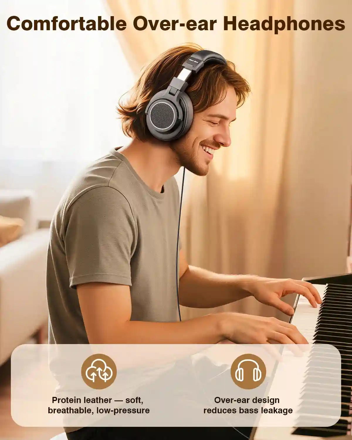 Wired Studio Headphones - Hi-Res Audio Monitoring for Producers Tidesmit