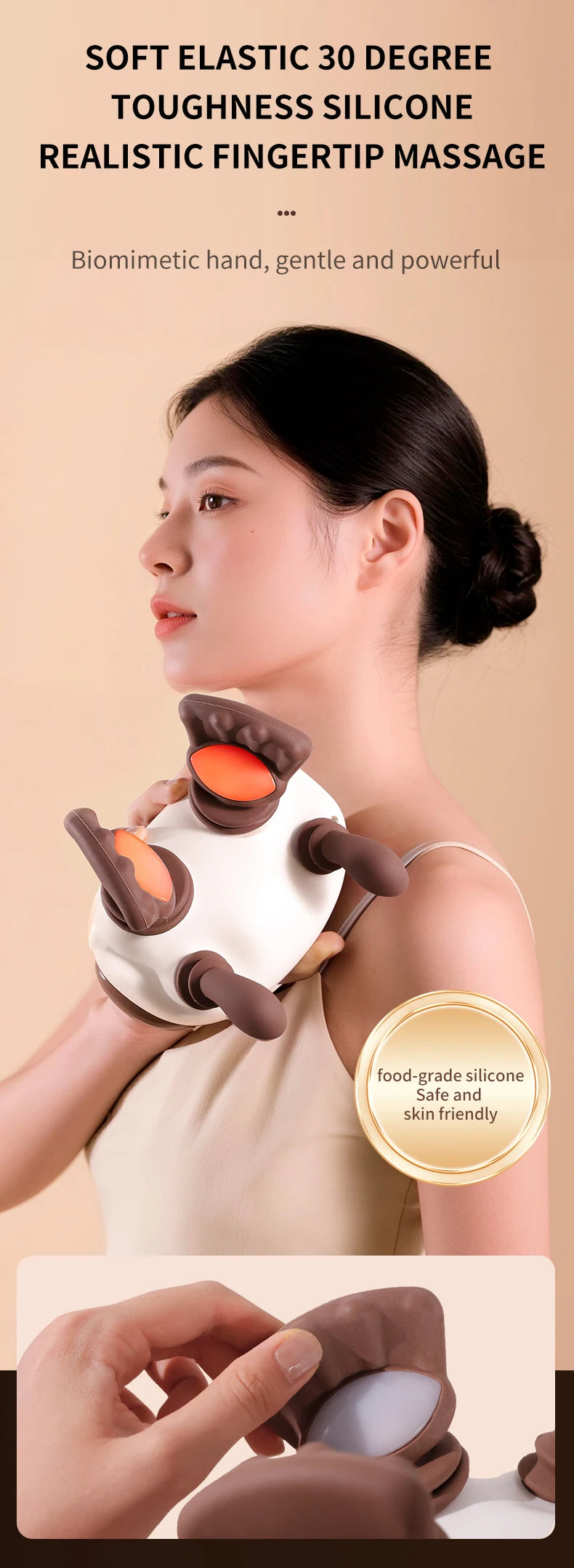 Electric Neck and Shoulder Massager - Deep Tissue Heat Therapy Device Massage Cushion Tidesmit