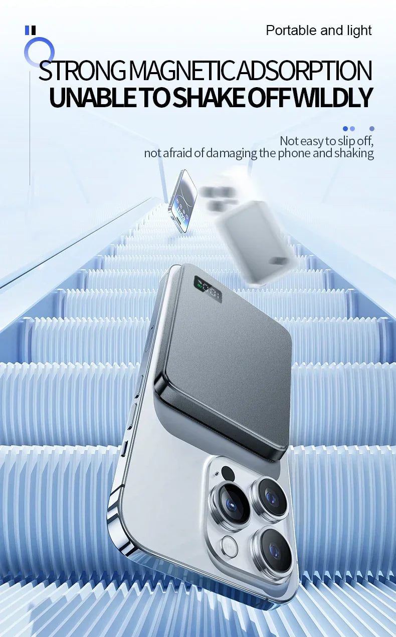 Magnetic Power Bank for iPhone 16 - Fast Wireless Charging Battery Tidesmit