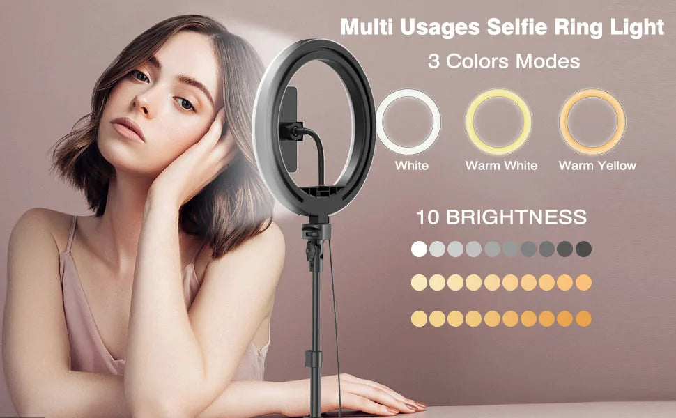 12-Inch LED Ring Light with Adjustable Tripod Stand - Tidesmit Tidesmit
