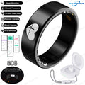Smart Health Ring with Integrated Heart Rate & Blood Oxygen Monitor Black With Box Tidesmit