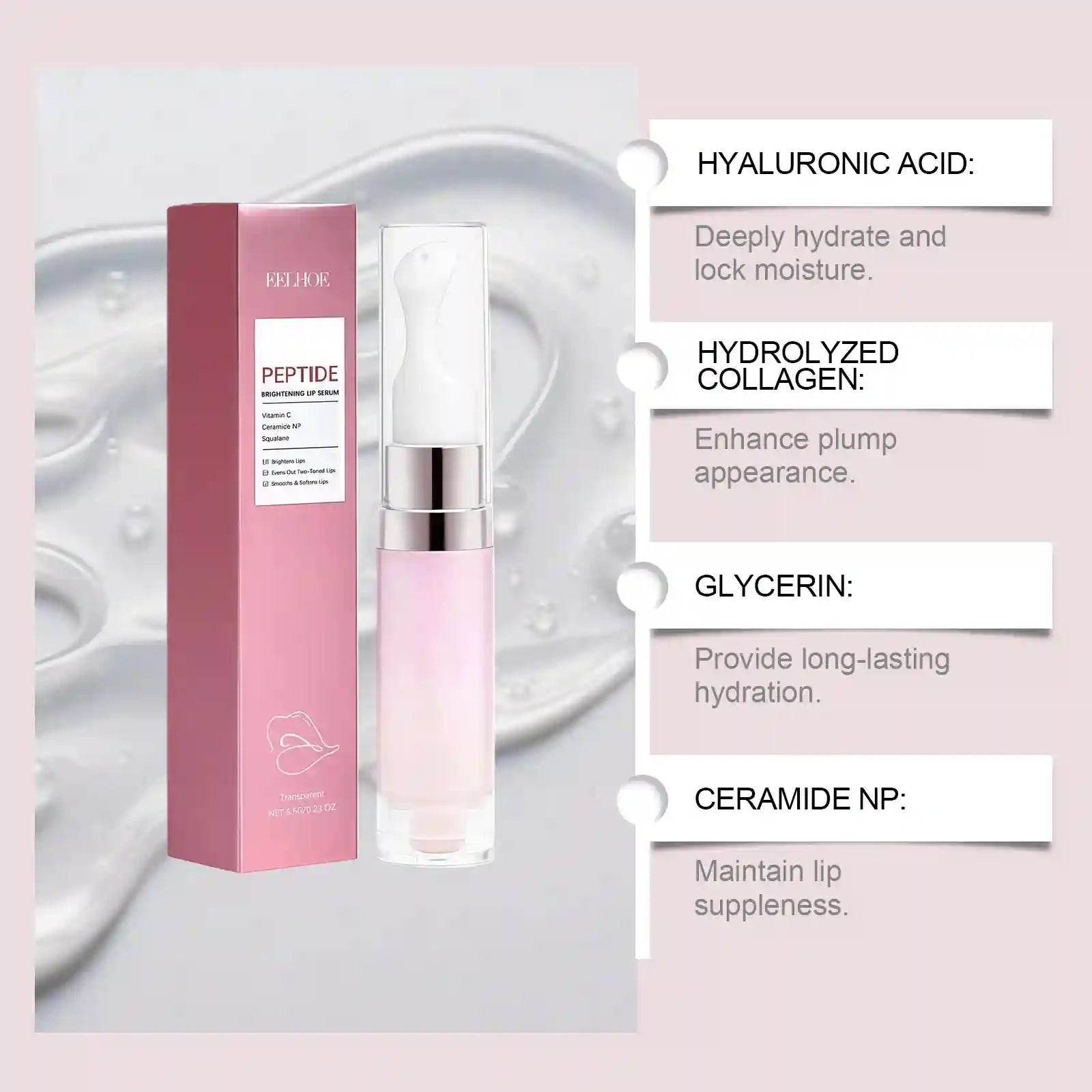 Hydrating Lip Serum: Plumping & Smoothing Lip Treatment | Tidesmit Lip Care Tidesmit