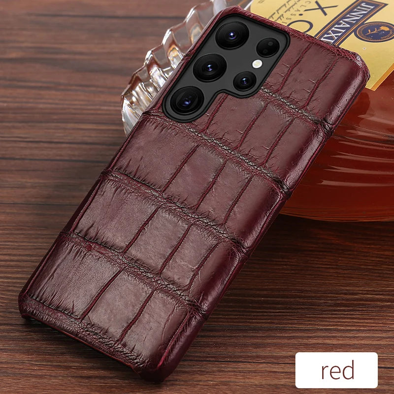 Samsung Galaxy S25 Ultra Leather Case - Slim Protective Cover Wine red Tidesmit