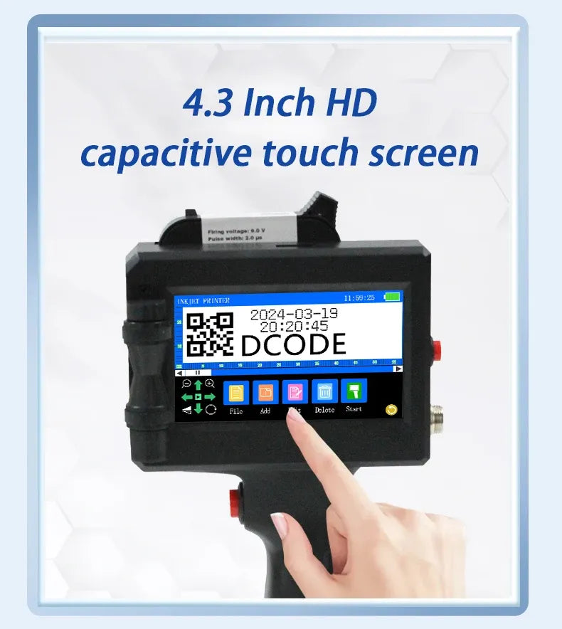 DCODE 1750PLUS-1 25.4mm Handheld Inkjet Printer Portable TIJ Printer Logo Counter Batch Number QR Barcode Date Coding Machine