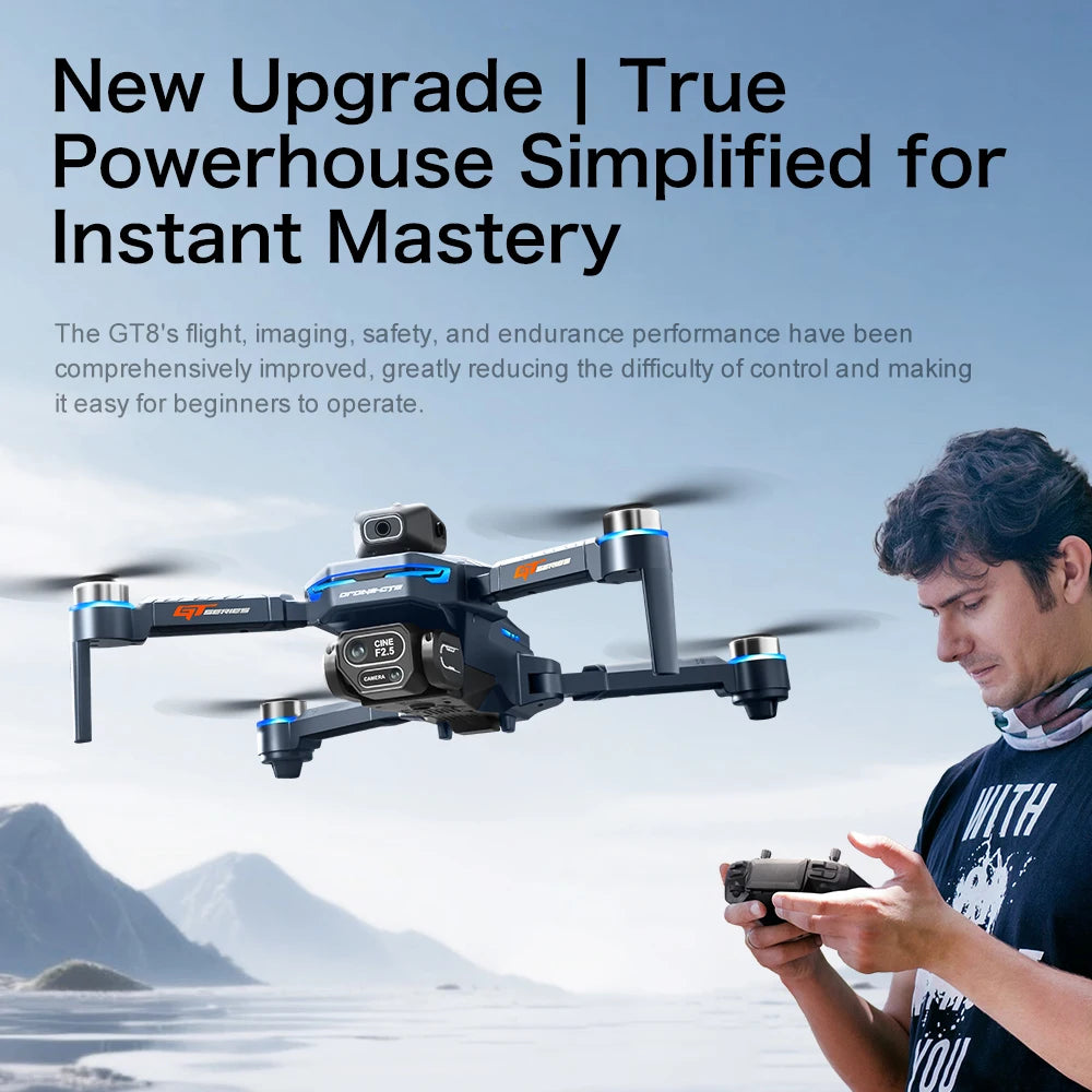 4K Camera Drone Foldable Obstacle Avoidance Quadcopter GT8 Series Tidesmit