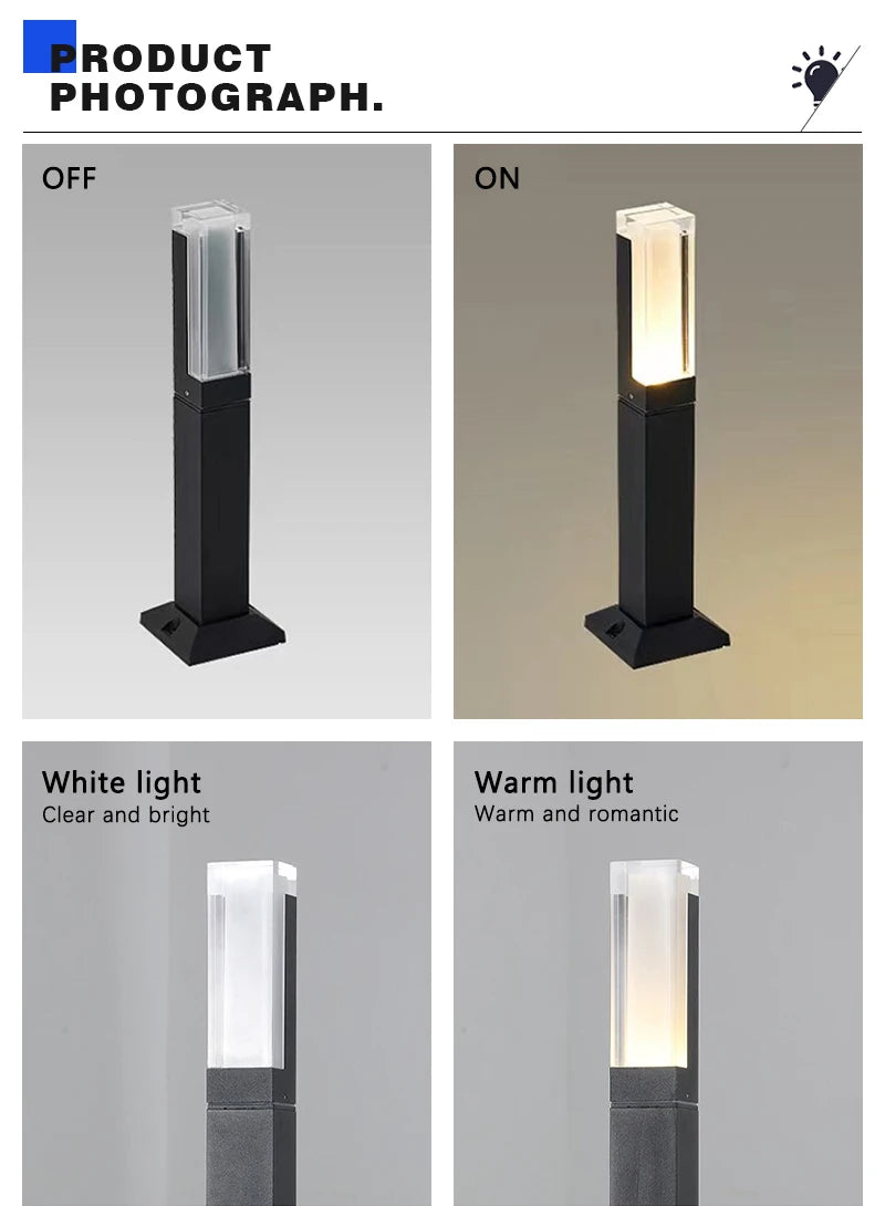 LED Lawn Light, Garden IP65 Waterproof Decorative Landscape Light AC85-265V Courtyard Lamp,rural Villa Road Outdoor Lighting