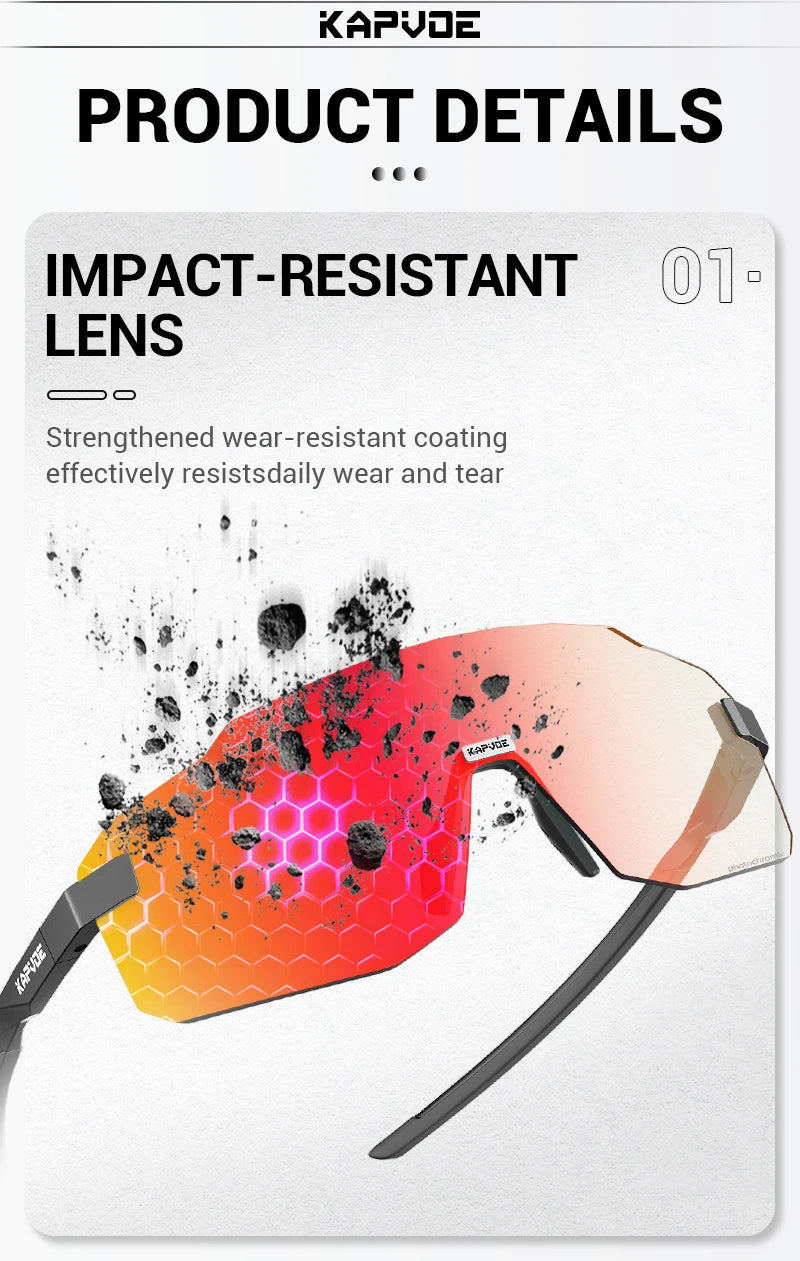 Kapvoe New Cycling Glasses  Men UV400 Sports Running Sunglasses Women Outdoor Drving Hiking Riding Goggles MTB Bicycle Eyewear
