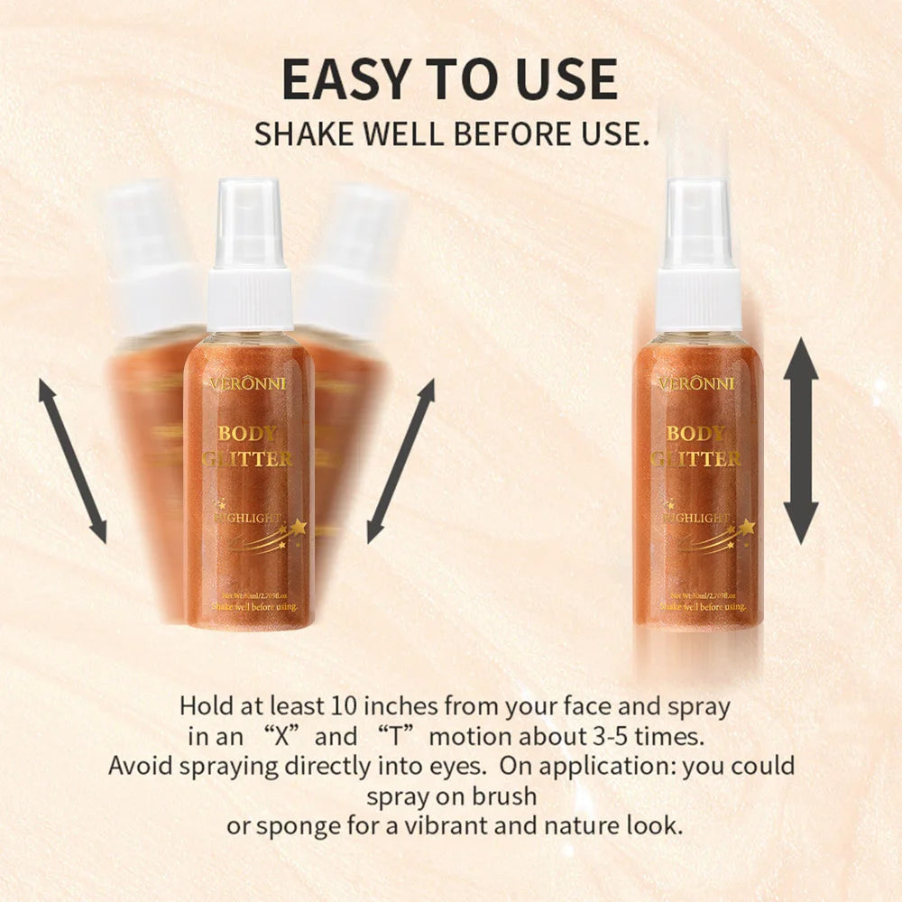 Tidesmit liquid body highlighting shimmer oil texture close-up showing radiant glow makeup for face and body