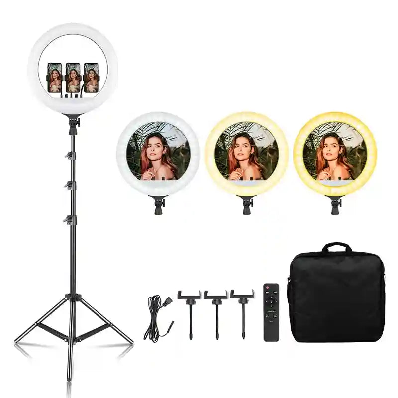 18 Inch LED Ring Light with Adjustable Tripod Stand for Content Creation Tidesmit