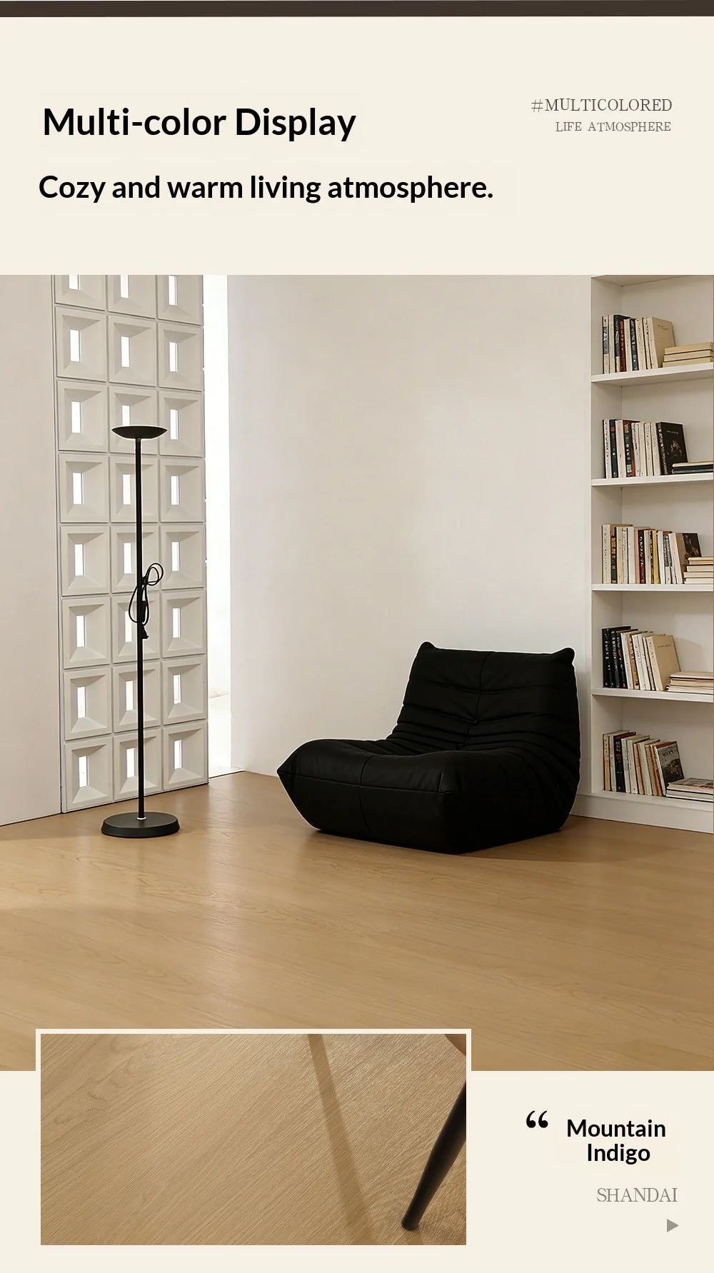 Light wood-look SPC flooring with an inset showing the plank texture and color