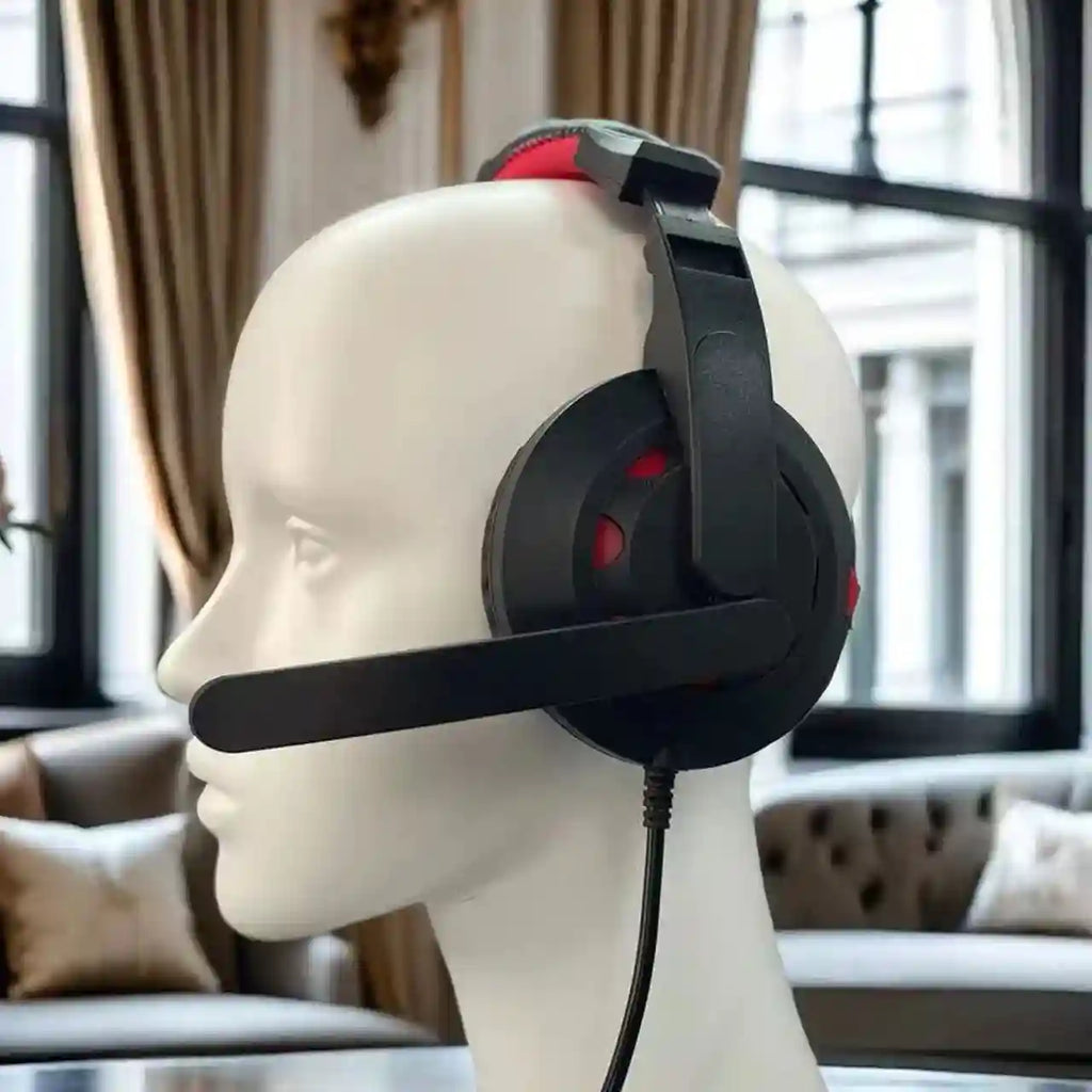 Tidesmit Red Over-Ear Gaming Headphones with Mic and Low Latency Audio Tidesmit