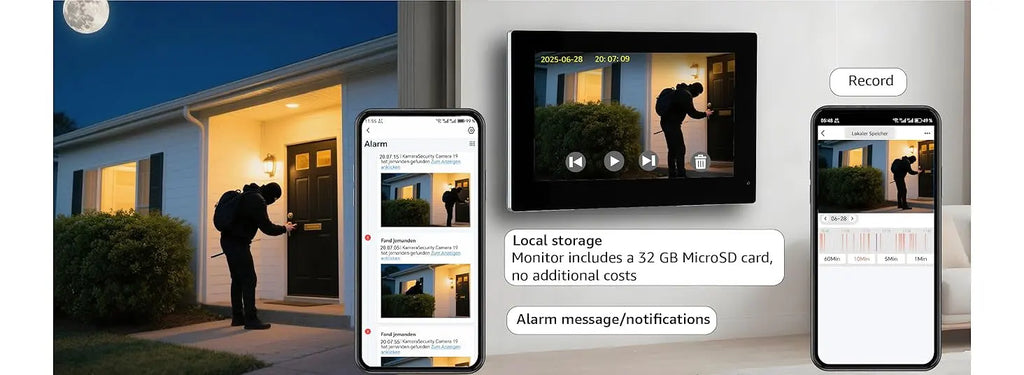 Wireless WiFi Video Doorbell 4 Wire 10 inch Touch Screen Tuya Smart 2V2/2V3 Home Video Doorphone Intercom System RFID APP Unlock