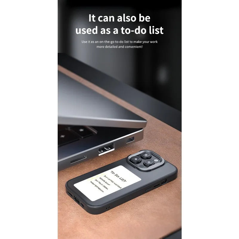 E-Ink Phone Case for iPhone 15 Pro - Customizable Display Shockproof Cover Tidesmit