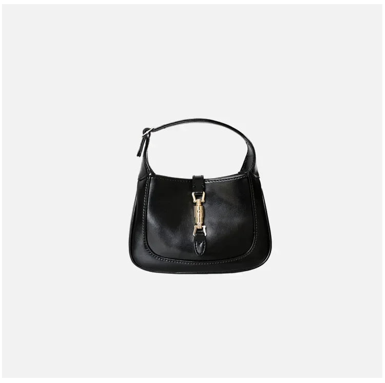 New High-quality Cowhide Women's Underarm Bag Handbag Zipper Opening Women's Bag Business and Casual Style