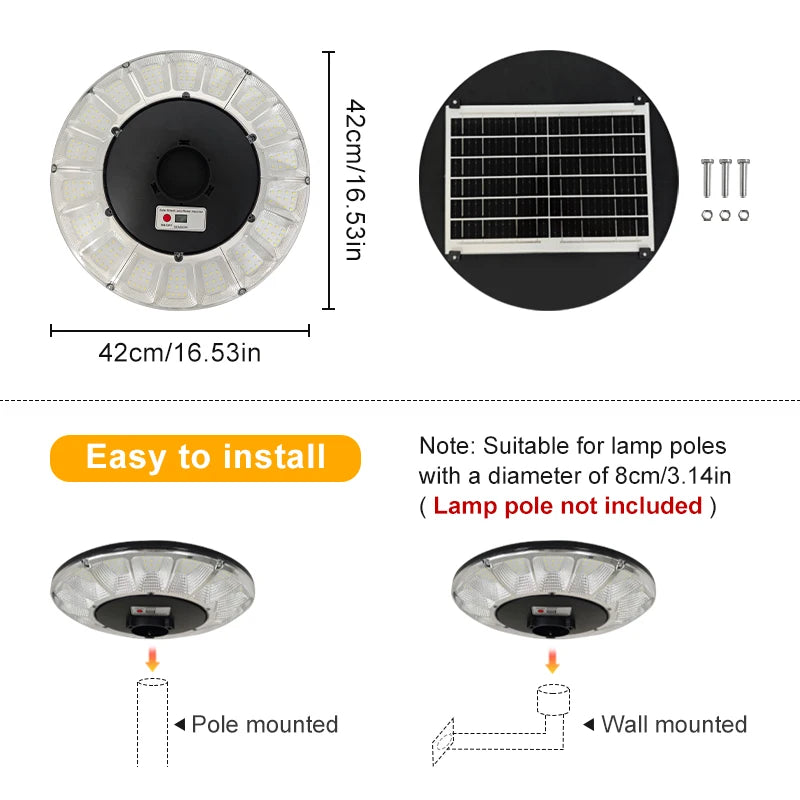 Outdoor Solar Garden Light Super Bright UFO LED Solar Street Light IP44 Waterproof  for Yard Patio Driveway Villa Decoration