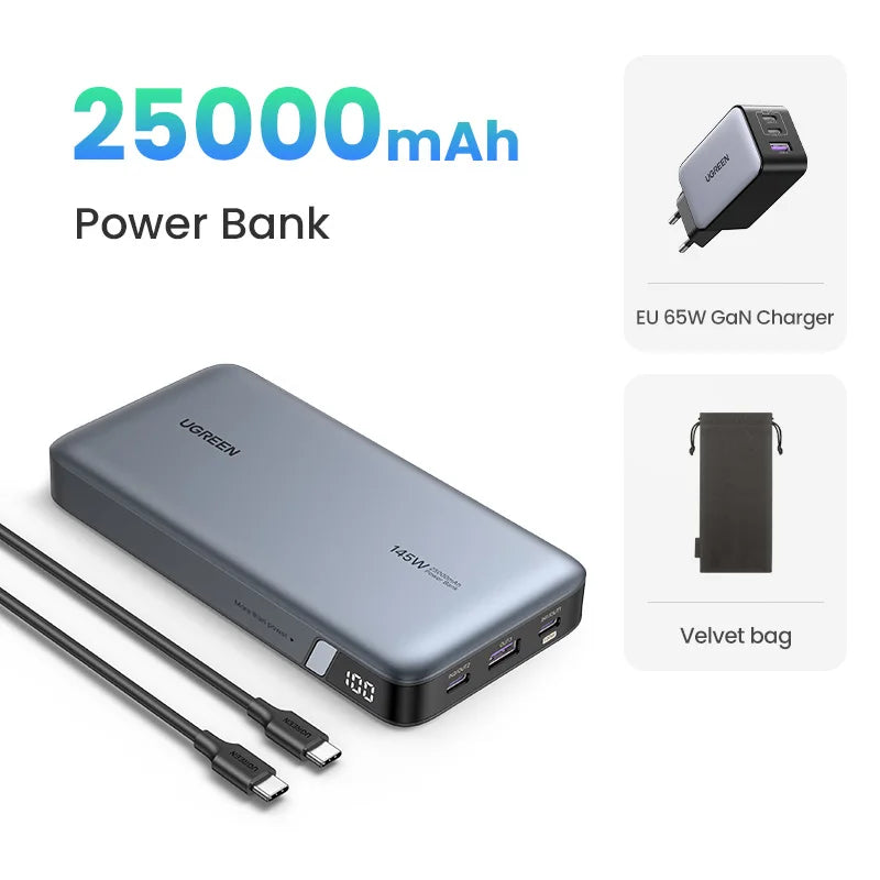 Tidesmit 145W Fast Charging Power Bank 25000mAh for MacBook Pro 25000mAh EU Bundle Tidesmit