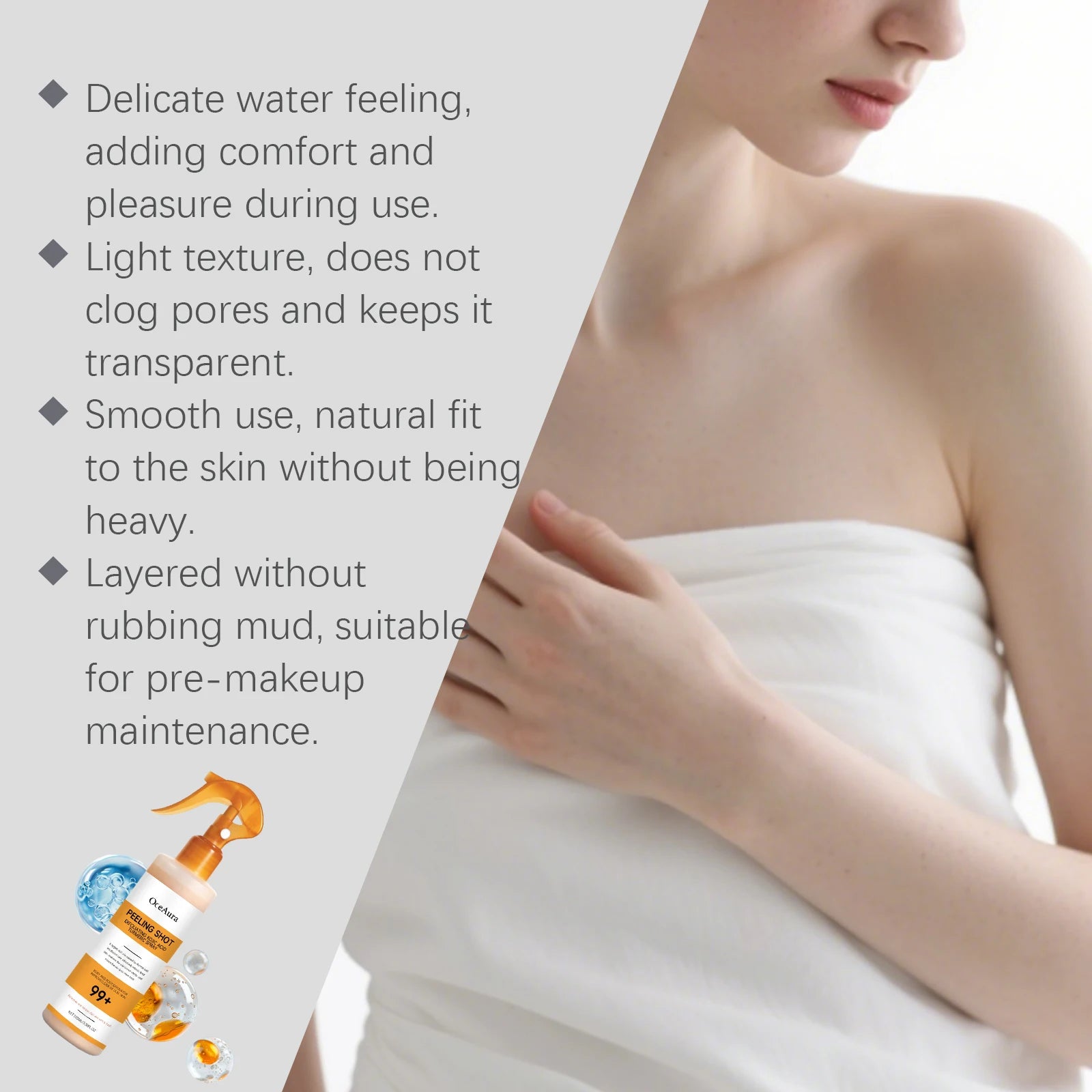 Kojic Acid Turmeric Spray Body Exfoliating Dead Skin Remover Smoothing Brightening Dullness Hydrating Gentle Peel Refreshing