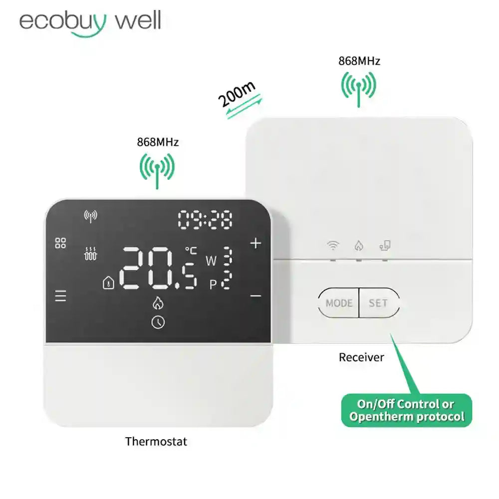 Wireless OpenTherm Smart Thermostat - App-Controlled Room Controller Tidesmit