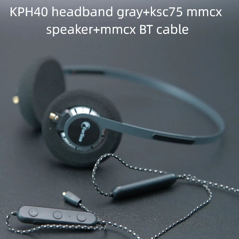 MMCX HiFi Over-Ear Headphones with Deep Bass and Low Latency Audio gray40 spk BT cable China Mainland Tidesmit