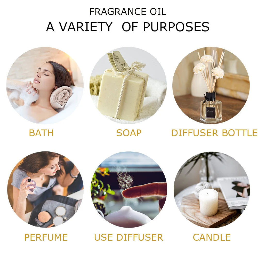 500ml Essential Oils for Aroma Humidifier Vanilla Oregano Citronella Diffuser Oils,Lavender Rose Bergamot Rosemary Massage Oil