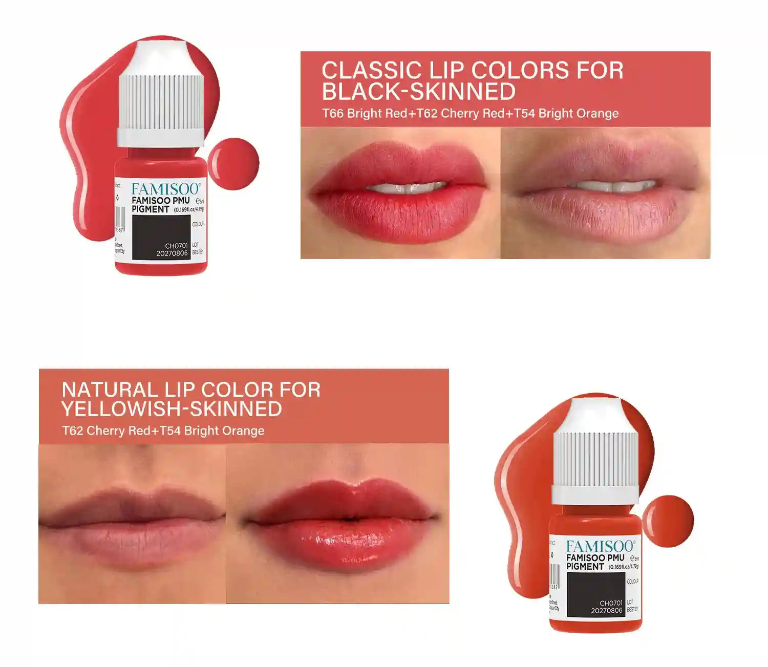 Permanent Makeup Pigment 5ml | Professional PMU Lip & Brow Ink Permanent Makeup Machines Tidesmit