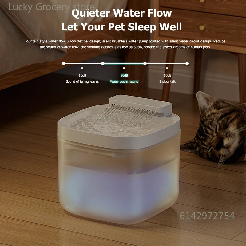 3L USB Pet Water Fountain with Pump & Filter Anti-Dry Burning Cat Water Dispenser Auto Recirculating Pet Water Flow Drinker