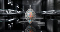 European Cultural Christian Luxury Natural Ethiopian Opal Welo Fire Pendant 925 Sterling Silver Rhodium Plated Engagement Party