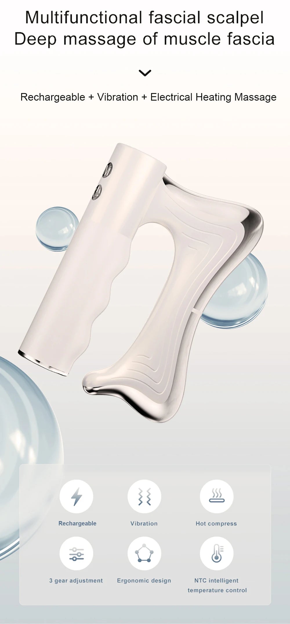 Electric Muscle Relief Massager - LCD Vibration Heat Therapy Tool Back Massage Instrument Tidesmit